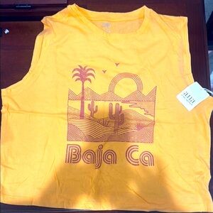 Orange Baja CA Graphic Tank Top